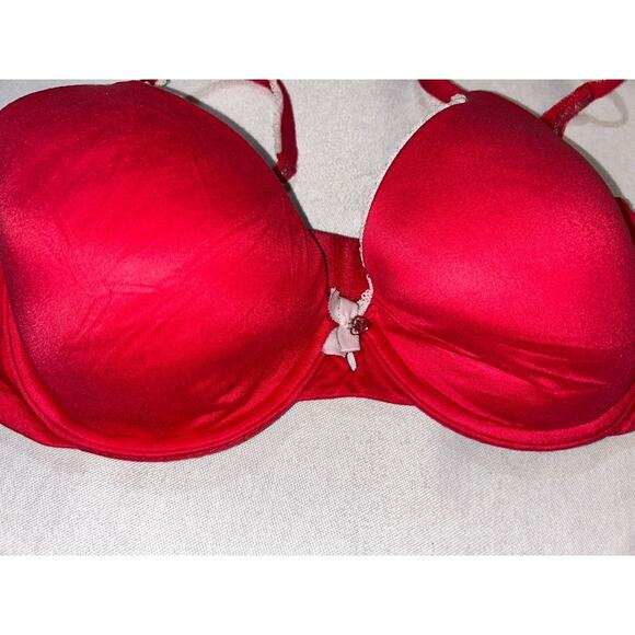 Red Bra Size 34C Victoria Secret Body By Victoria Push Up Lined Wired Padded - Picture 2 of 7